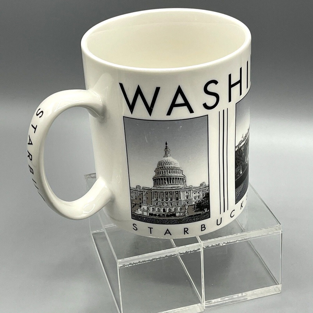 Starbucks Mug Washington DC City Scene White Coffee Cup 20oz Large 2004 Vintage